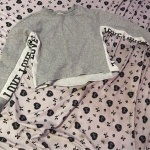 Justice Active Gray and White Fleece Sweatshirt